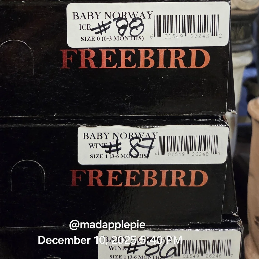 Freebird Boots Baby Norway In Wine #87 Size 1 3-6 Months